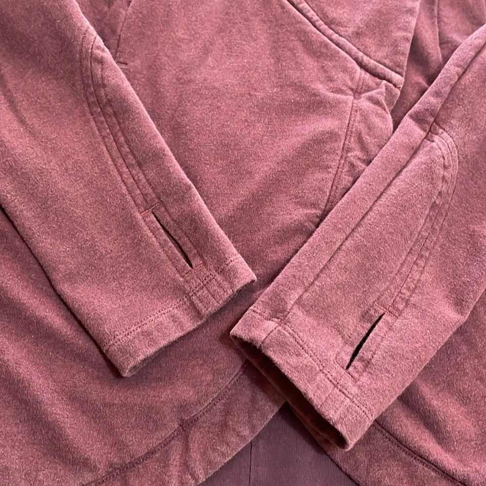 Lululemon That's A Wrap Heathered Bordeaux Drama Sweatshirt Jacket Snap Front 4